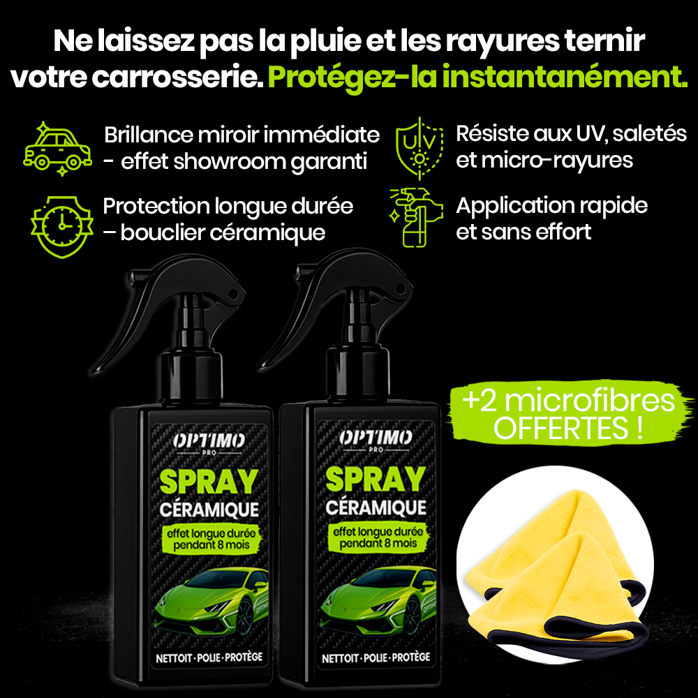 2 Sprays Céramiques Optimo PRO™ + 2 Microfibres OFFERTES !