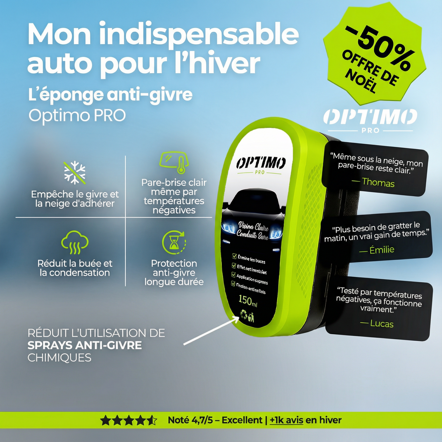 Éponge Anti-Givre Optimo™ PRO