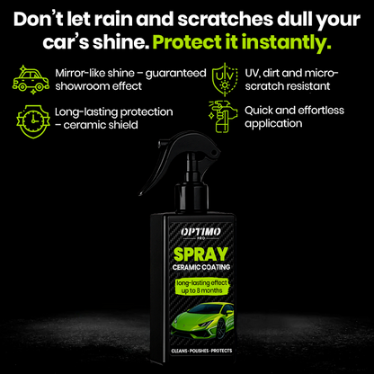 Optimo™ PRO Ceramic Spray - long-lasting protection for car paint with a mirror-gloss finish, resists rain, UV rays, and micro-scratches, quick and effortless application.