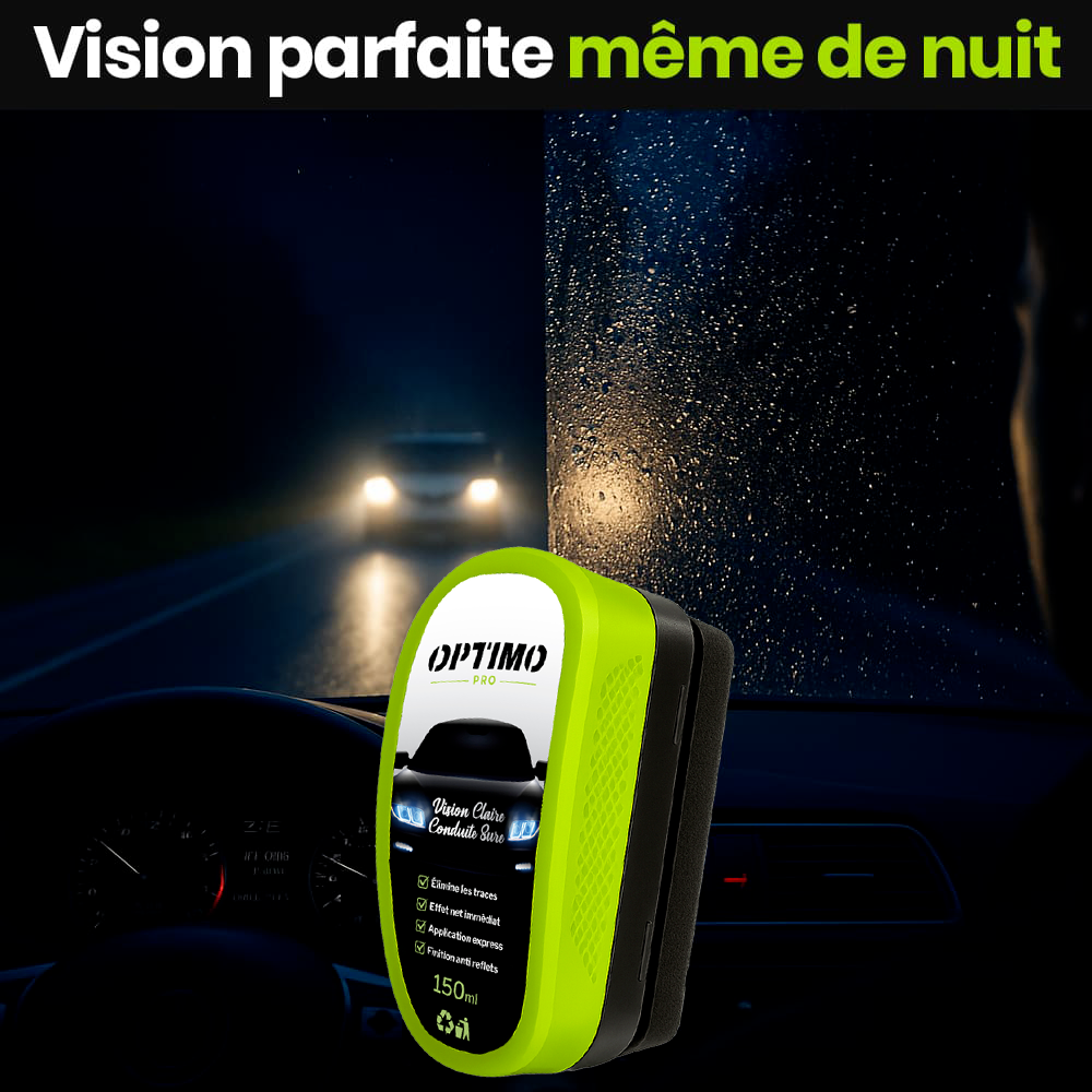 Hydrophobic Optimo™ PRO sponge used on car windshields - clear, glare-free vision even at night in the rain, safe driving thanks to the water-repellent and anti-fogging effect of the hydrophobic treatment.