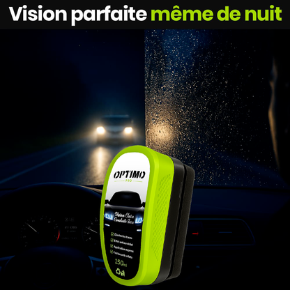 Hydrophobic Optimo™ PRO sponge used on car windshields - clear, glare-free vision even at night in the rain, safe driving thanks to the water-repellent and anti-fogging effect of the hydrophobic treatment.