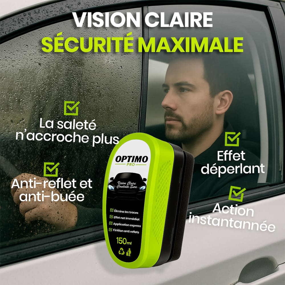 optimo pro nettoyant vitres voiture avec effet deperlant anti-bue anti-reflet et action instantanee – vision claire et securite maximale sous la pluie