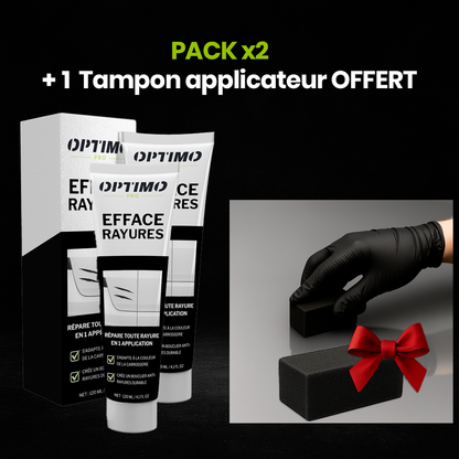 Pack x2 Scratch Remover Optimo™ PRO with a free applicator pad - complete kit to correct scratches and scuffs, restore shine and protect automotive paintwork.