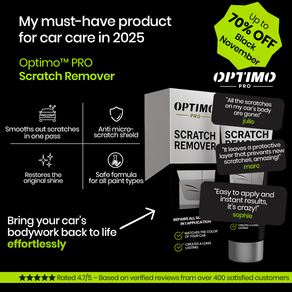 Optimo™ PRO Scratch Remover - car body restorer that removes micro-scratches and paint imperfections. Special Black November offer up to 70% off.