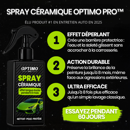 Optimo™ PRO Ceramic Spray - automotive protection with water-repellent effect, long-lasting action for up to 8 months and intense shine. Voted #1 in car care 2025.